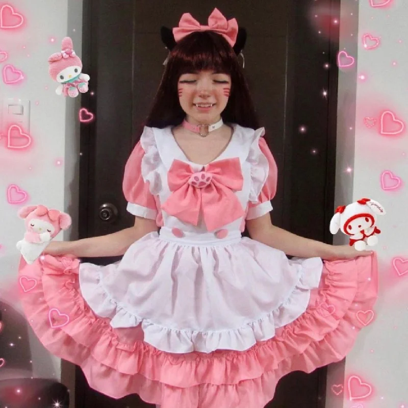 Review for Lolita pink maid dress suit YV43593 Smocked unclassified dresses