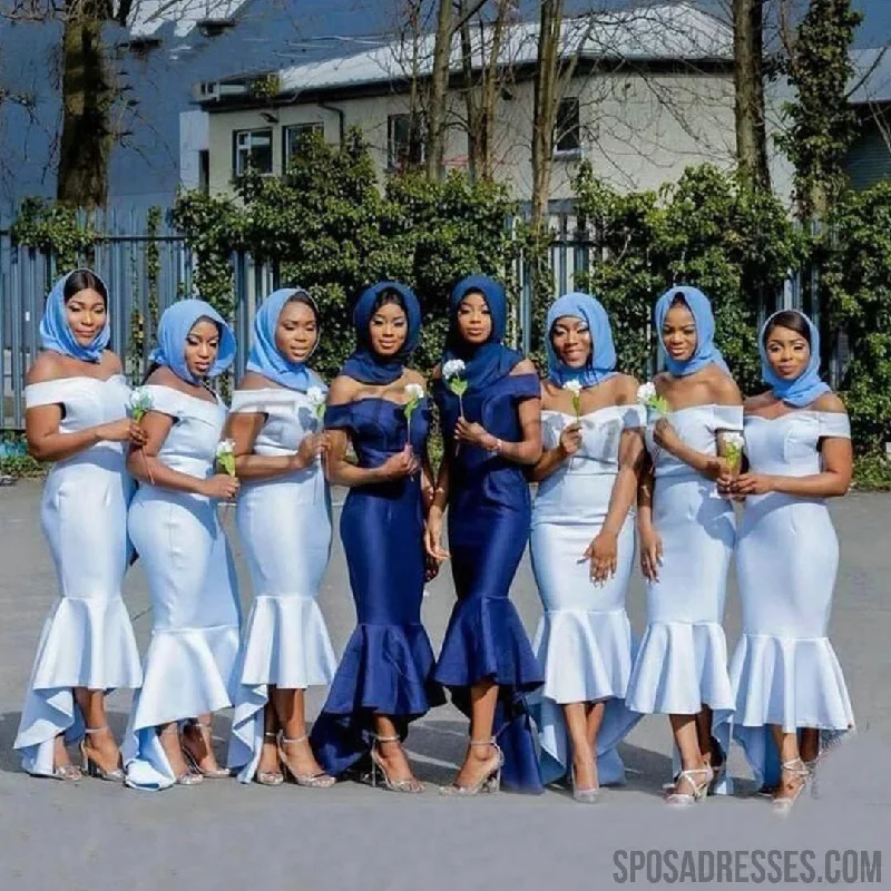 Sexy Mermaid Light Blue Off the Shoulder Sweetheart Cheap Bridesmaid Dresses Online,WG976 Wrap unclassified dresses