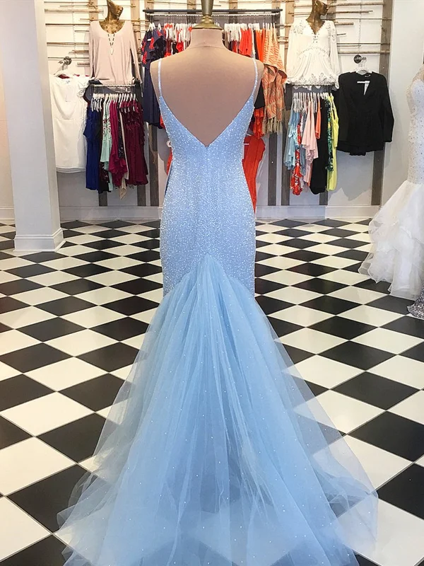 Shiny V Neck Mermaid Blue Prom Dresses, V Neck Blue Mermaid Formal Evening Dresses Bold pattern unclassified dresses Shiny V Neck Mermaid Blue Prom Dresses, V Neck Blue Mermaid Formal Evening Dresses Bold pattern unclassified dresses