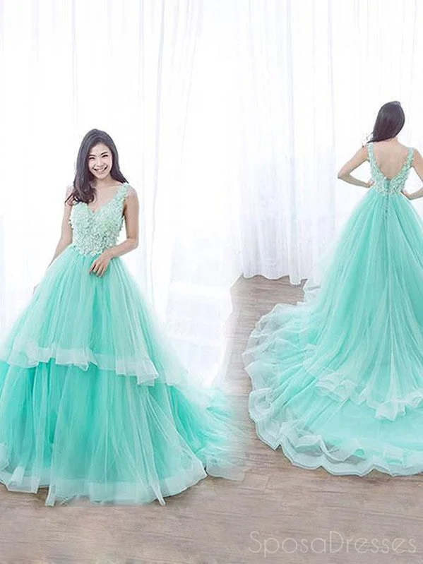 Simple A-line V Neck Applique Prom Dresses, Sweet 16 Prom Dresses, 12508 Chic unclassified dresses Simple A-line V Neck Applique Prom Dresses, Sweet 16 Prom Dresses, 12508 Chic unclassified dresses