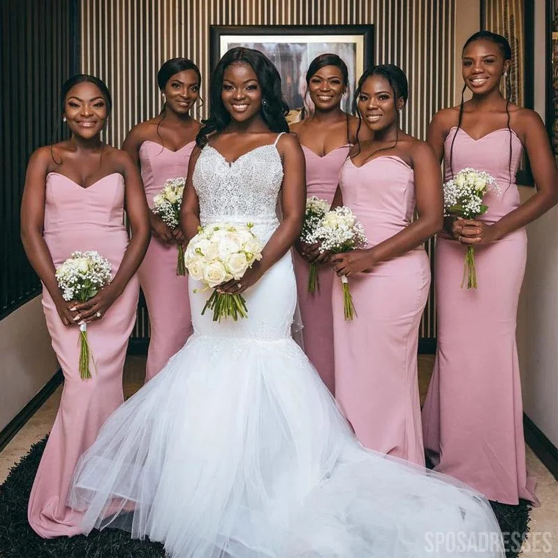 Simple Mermaid Pink Sweetheart Sleeveless Cheap Bridesmaid Dresses Online, WG992 Flowy unclassified dresses