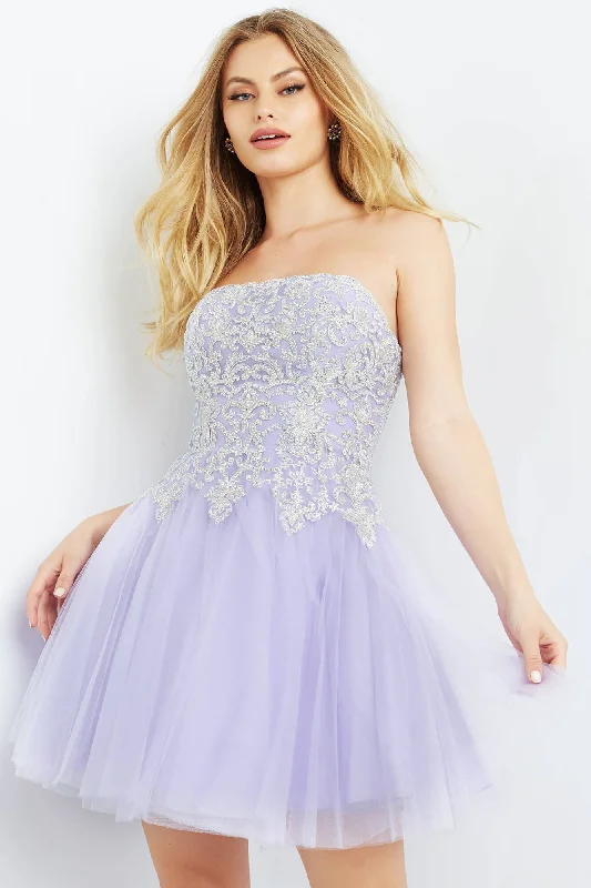 Strapless Fit And Flare Homecoming Dress By Jovani -JVN63635 Printed unclassified dresses