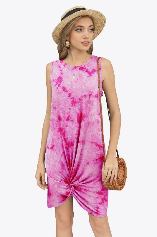 Blue Zone Planet |  Tie-Dye Twisted Round Neck Sleeveless Dress Trendy new unclassified dresses