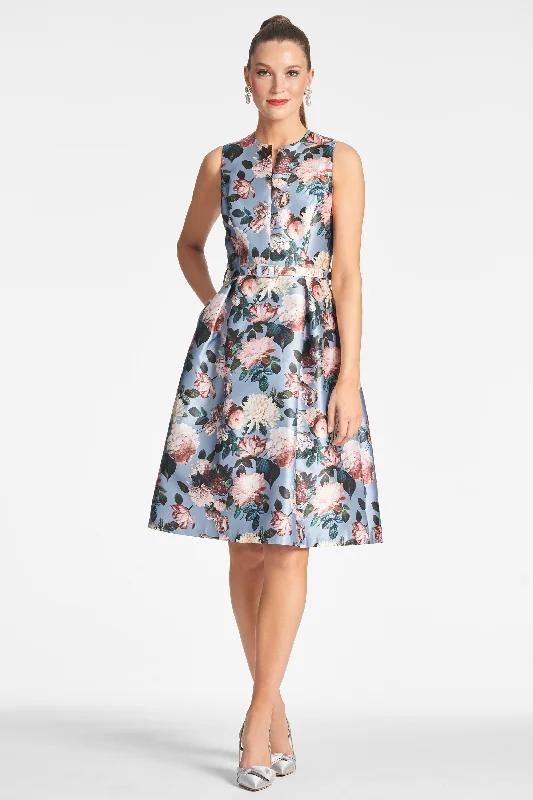 Tish Dress - Ice Blue Garden Striped unclassified dresses