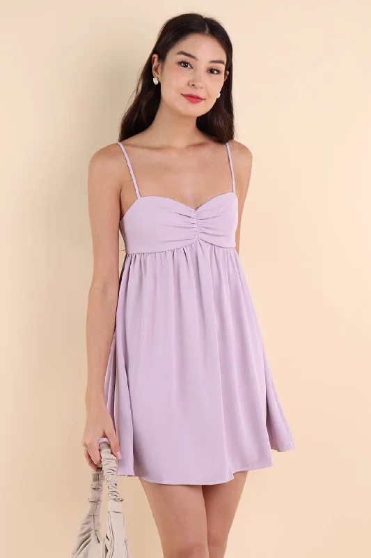 VIVA SWEETHEART ROMPER DRESS IN LILAC Denim unclassified dresses