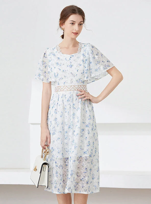 Women Printed Embroidered Dress New Year's Eve floral dresses