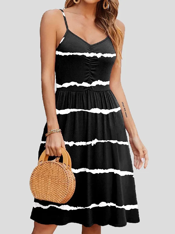 Women's Dresses Casual Striped Print Sling Pocket Dress Shein floral dresses