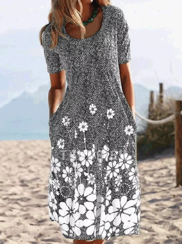 Women's Dresses Casual Vintage Floral Pocket Short Sleeve Dress Maternity floral dresses Women's Dresses Casual Vintage Floral Pocket Short Sleeve Dress Maternity floral dresses