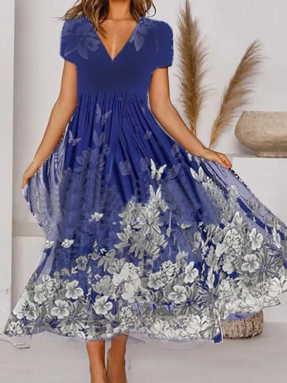 Women's Dresses Floral Print V-Neck Short Sleeve Dress Hot new arrivals in floral dresses Women's Dresses Floral Print V-Neck Short Sleeve Dress Hot new arrivals in floral dresses