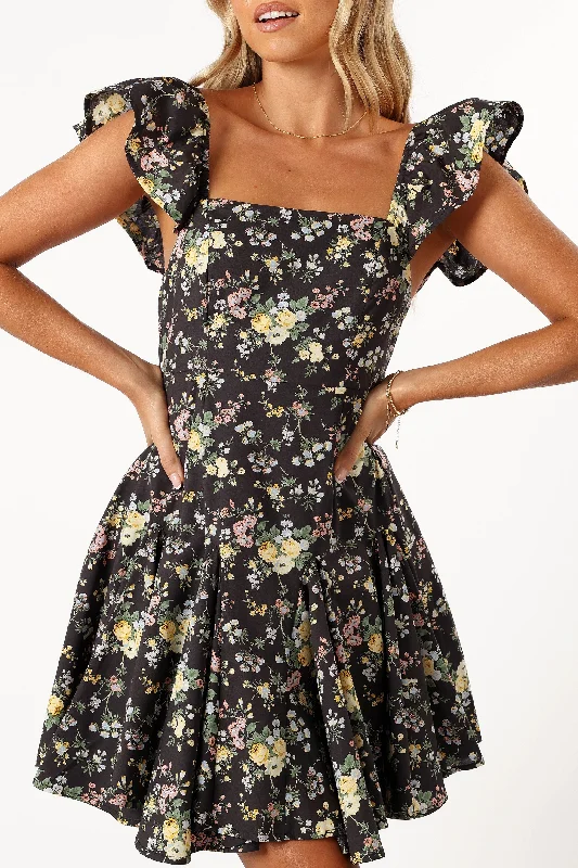 Adrienne Mini Dress - Black Mini Skirt Style
