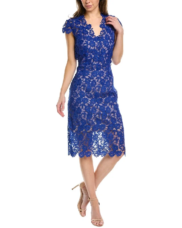 Rene by Rene Ruiz Lace Sheath Dress Ruffled Lace Gown