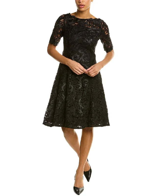 Adrianna Papell Lace A-Line Dress Floral Lace Dress
