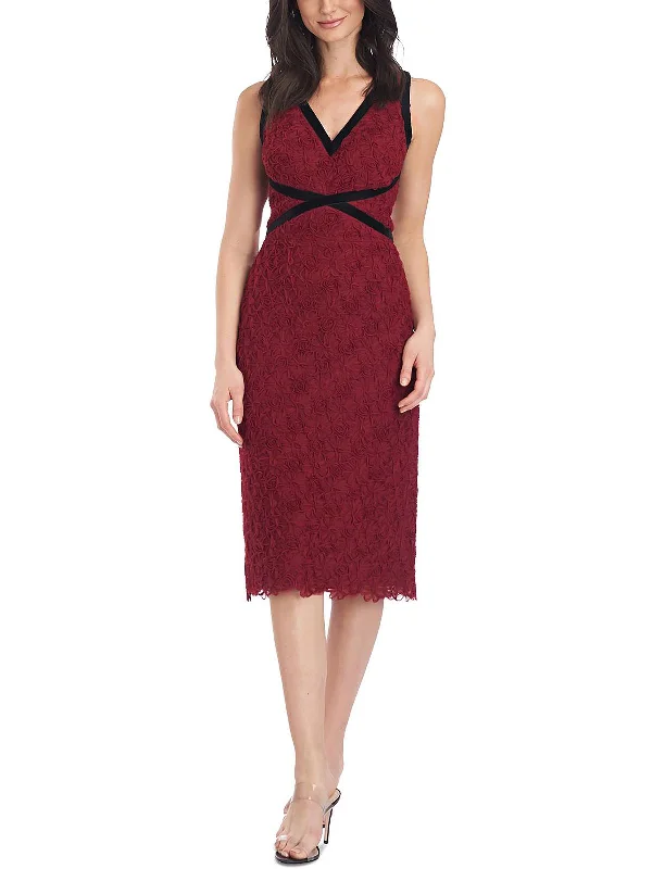 Audrey Womens Lace Sleeveless Sheath Dress Lace Dress Vibe