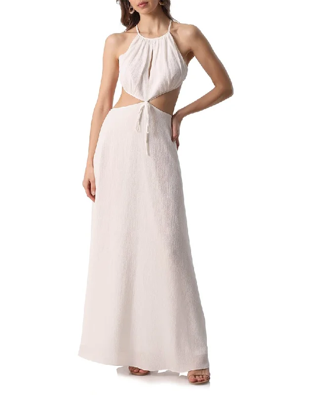 Avec Les Filles Halter Cutout Maxi Dress Embellished Maxi Skirt