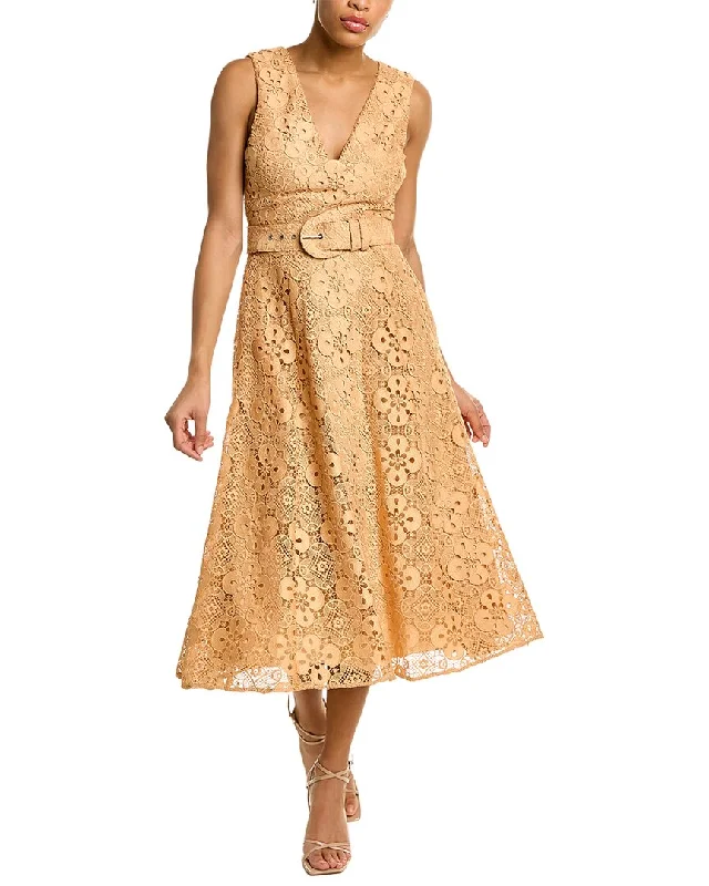 Badgley Mischka Lace A-Line Dress Elegant Lace Dress
