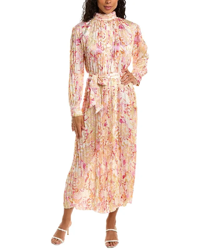 Beulah Pleated Maxi Dress Tartan Maxi Skirt