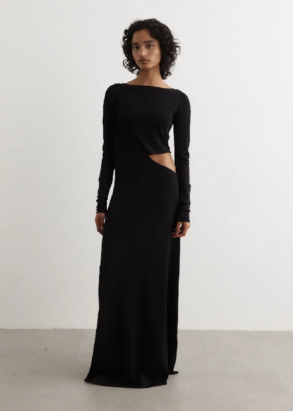 Drape Maxi Dress Ruffle Maxi Skirt