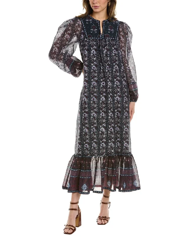 SEA NY Nadine Tiered Maxi Dress Embellished Maxi Skirt