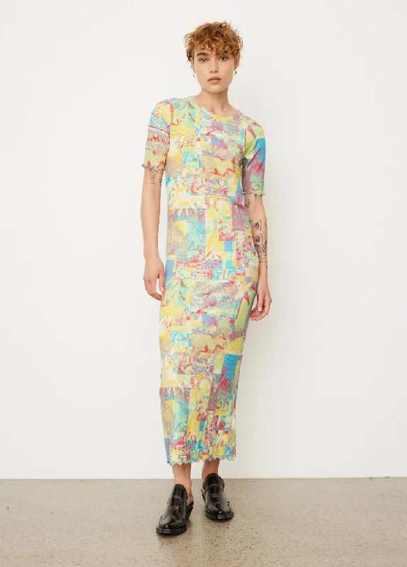 Printed Rib Jersey Maxi Dress Maxi Skirt Casual