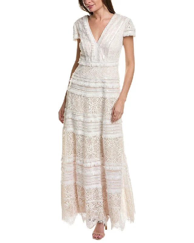 Tadashi Shoji Lace Gown Off-shoulder Lace Dress