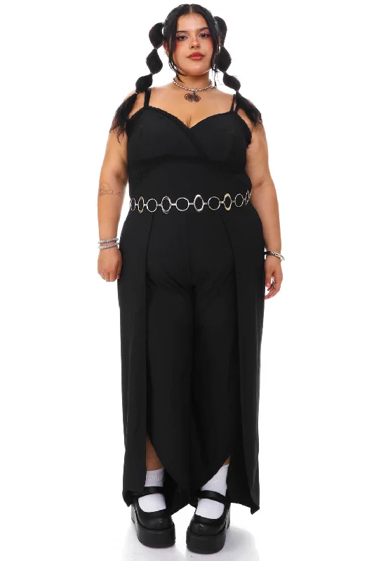 Vintage Y2K Black Lace Jumpsuit - 2X Chic Lace Dress