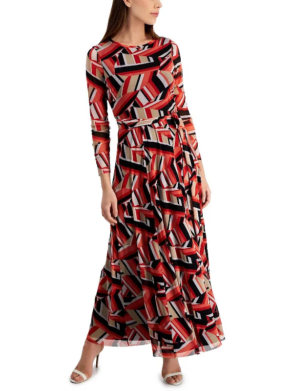 Womens Belted Long Maxi Dress Elegant Long Skirt