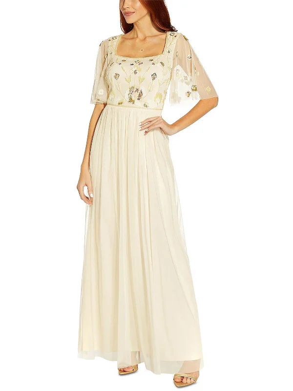 Womens Embellished Maxi Evening Dress Flowy Maxi Skirt