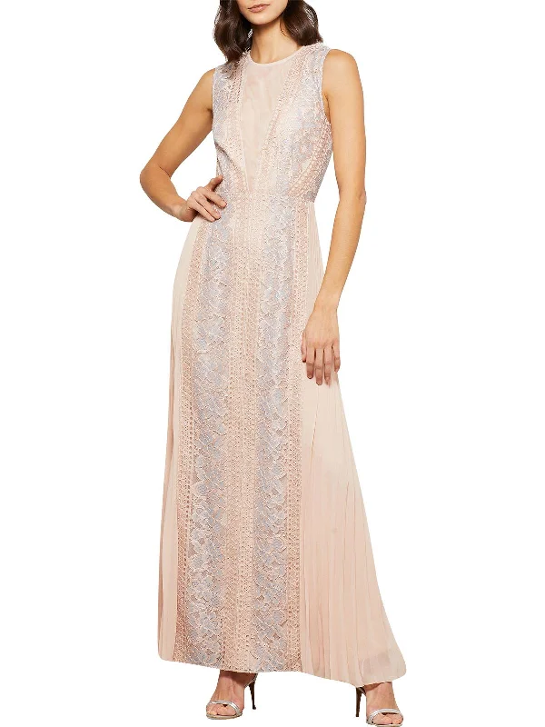 Womens Lace Illusion Formal Dress Classic Lace Dress