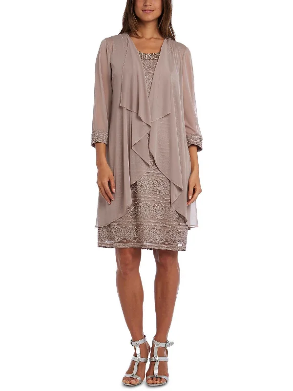 Womens Lace Jacket Two Piece Dress Boho Lace Dress