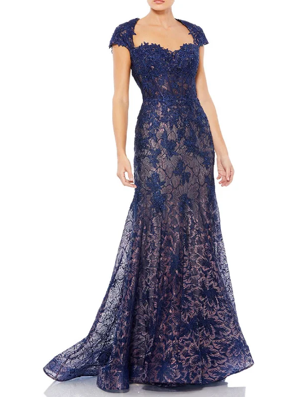 Womens Lace Open Back Evening Dress Lace Dress Lace