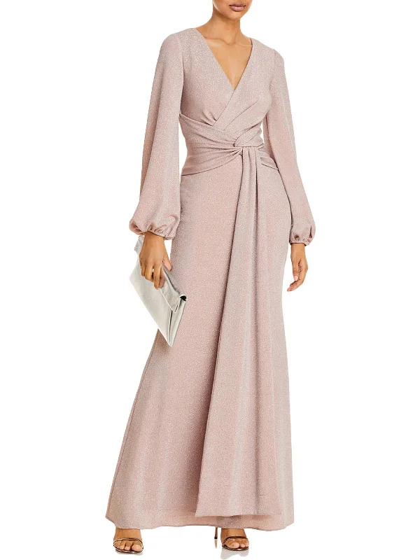 Womens Metallic Maxi Evening Dress High-Waist Maxi Skirt