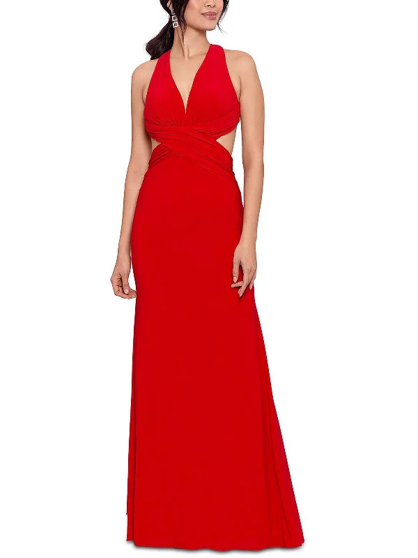 Womens Scuba Maxi Fit & Flare Dress Sexy Long Skirt