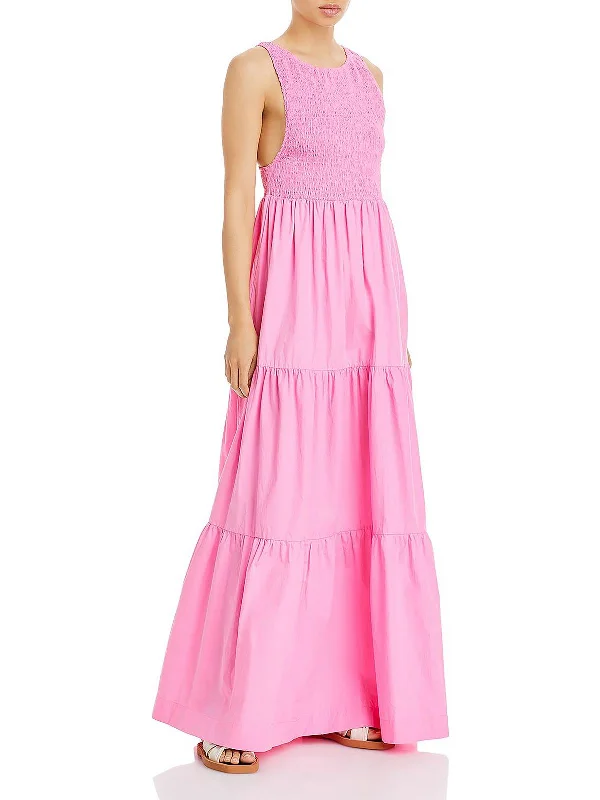 Womens Tiered Low Back Maxi Dress Maxi Skirt Dress