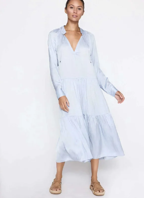 Alana Pleated Midi Dress Soft A-line Skirt