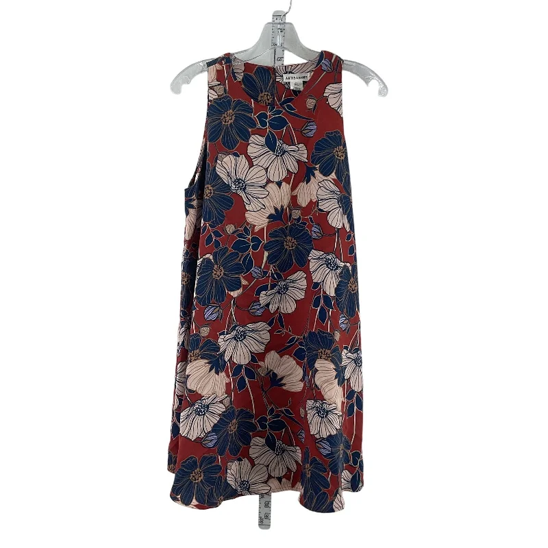 Artisan NY Midi Shift Women's Tropical Floral Dress Size 6 Red/Blue Preowned Winter Midi Outfit Artisan NY Midi Shift Women's Tropical Floral Dress Size 6 Red/Blue Preowned Winter Midi Outfit