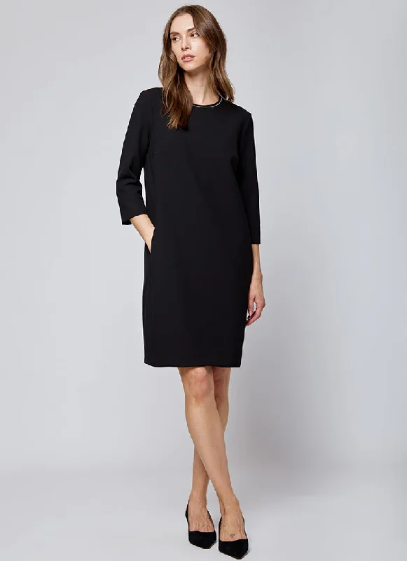 Bistretch Crewneck Midi Dress Ruffled Midi Skirt