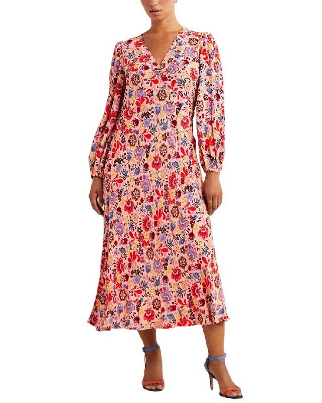 Boden Empire Midi Tea Dress Denim Midi Skirt