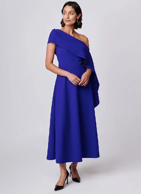 Brigiton Shoulder-Tie Midi Dress Cozy Midi Skirt