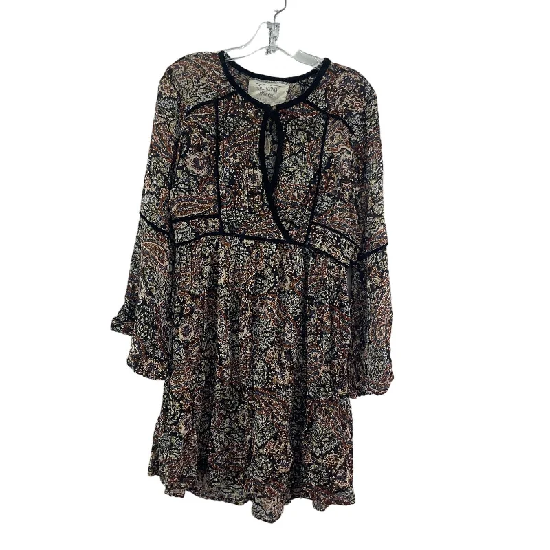 California Moon Rise Women's Boho Shift Dress S Brown/Black Midi Rayon Preowned Stylish Midi Skirt California Moon Rise Women's Boho Shift Dress S Brown/Black Midi Rayon Preowned Stylish Midi Skirt