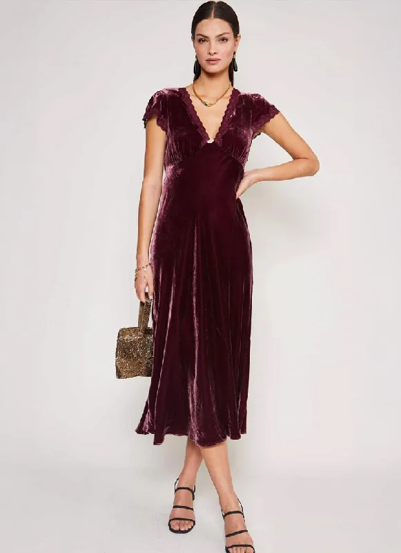 Clarice Velvet Midi Dress Soft Midi Skirt