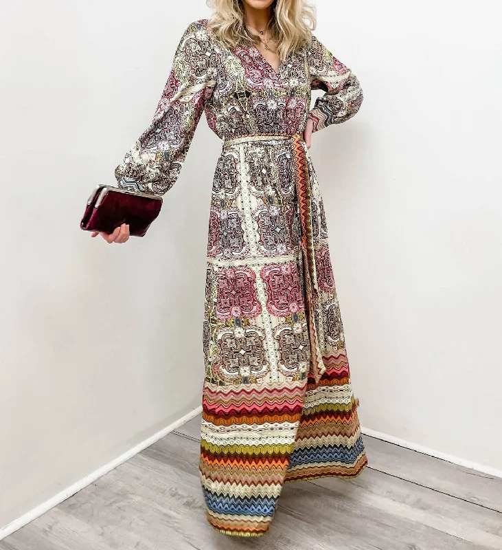 Dreams Of Paisley Maxi Dres In Multi Midi Skirt Casual