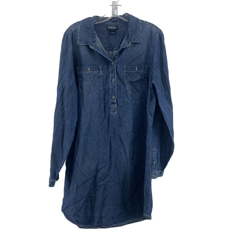 Lucky Brand Blue Women's LS Denim Henley Cotton Midi Shirt Dress L Preowned Trendy Midi Look Lucky Brand Blue Women's LS Denim Henley Cotton Midi Shirt Dress L Preowned Trendy Midi Look