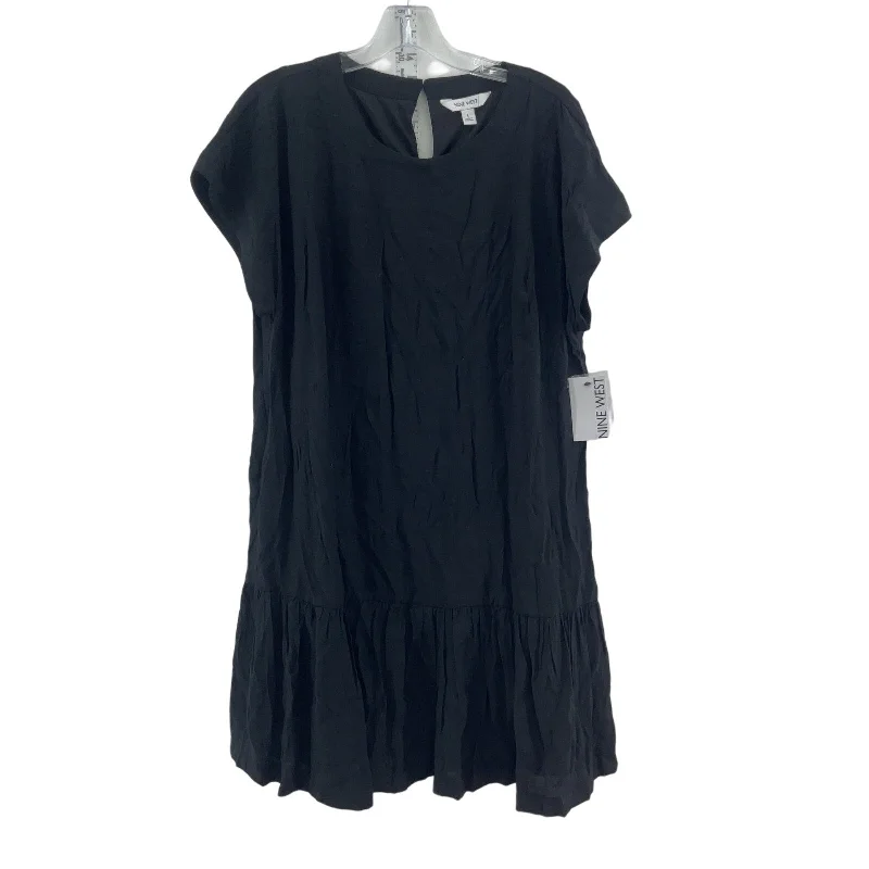 Nine West Black Women's Ruffled Trim Bohemian Midi Shift Dress L, Rayon, NWT Printed Floral Midi Nine West Black Women's Ruffled Trim Bohemian Midi Shift Dress L, Rayon, NWT Printed Floral Midi