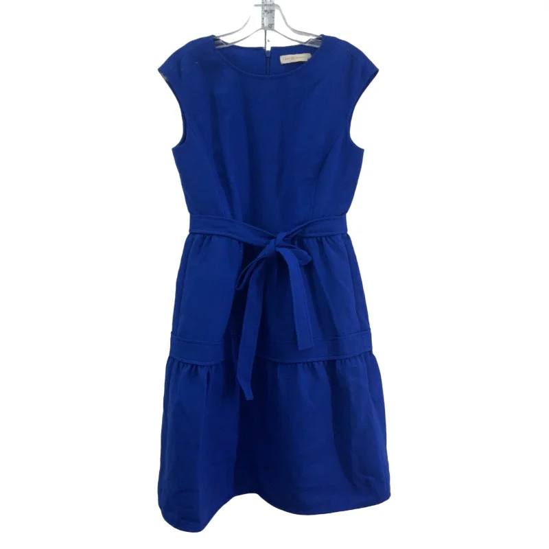 Tory Burch Wool Midi Dress Women's Royal Blue Size 2 A-Line Fit & Flare Preowned Pleated Satin Skirt Tory Burch Wool Midi Dress Women's Royal Blue Size 2 A-Line Fit & Flare Preowned Pleated Satin Skirt