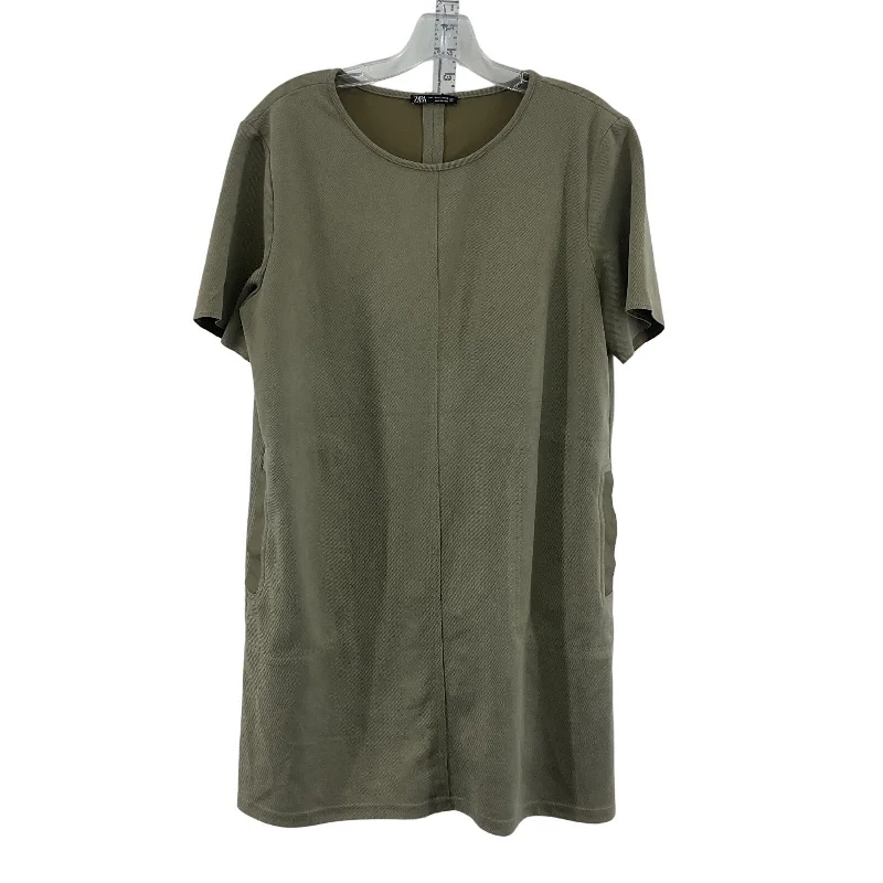 Zara Women's Twill Brown Cotton Shift Loose Fit Baggy Midi Dress L Preowned Casual Midi Skirt Zara Women's Twill Brown Cotton Shift Loose Fit Baggy Midi Dress L Preowned Casual Midi Skirt