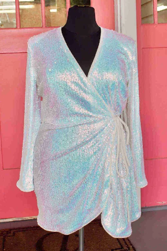 Glitter Ivory Sequined Short Homecoming Dress Sequin Dress Sexy