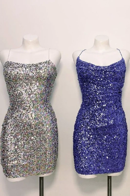 Sparkle Sheath Short Sequins Homecoming Dress Sequin Dress Glamour